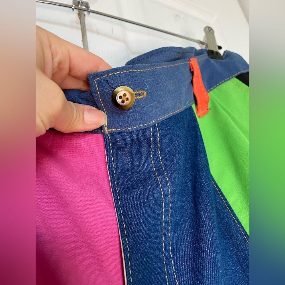 Patchwork Multicolored Cotton Shorts - image 6